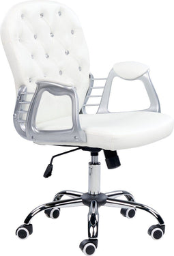 PRINCESS - Bureaustoel - Wit/Kristal - Kunstleer