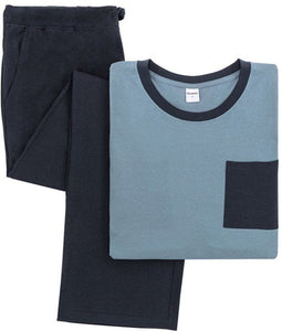 Milanoro Herenpyjama - Katoen - Comfortabele Nachtkleding - Blauw - XXL