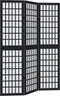 vidaXL - Kamerscherm - met - 3 - panelen - massief - paulowniahout - zwart