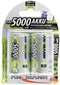 Ansmann Blister - Akku NiMH Mono/D 5000 mAh - Zeer lage zelfontlading - Zilver (2 stuks)
