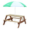 AXI Parasol in Groen / Wit - Kinderparasol van 125cm voor kinderen - Compatibel met AXI picknicktafels, watertafels & zandbakken