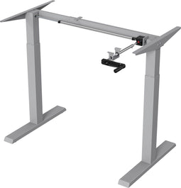 Ergo Office - Zit-sta bureau | Manuele hoogteverstelling | max 70 kg max hoogte 130 cm - Zonder tafelblad | Grijs, ER-402 G