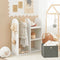 SoBuy KMB40-W - Kinderkledingkast - Multifunctioneel met Planken & Mand - Wit