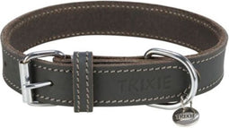 Trixie Halsband Hond Rustic Vetleer Grijs