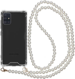 iMoshion Hoesje Geschikt voor Samsung Galaxy A51 Hoesje Met Koord - iMoshion Backcover met koord - Parel - Transparant