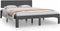vidaXL - Bedframe - massief - hout - grijs - 135x190 - cm