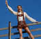 Dressforfun Lederhose Ammersee XL - Verkleedkostuum - Traditionele stijl met bretels - 100% polyester