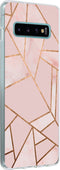 Hoesje Geschikt voor Samsung Galaxy S10 Plus Hoesje Siliconen - Design Backcover siliconen - Meerkleurig / Pink Graphic