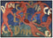 Schilderij Home ESPRIT Blauw Groen Gouden Modern 140 x 4 x 100 cm