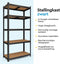 BRASQ Stellingkast Zwart - Set van 2 - Metalen Opbergrek - 180x90x40 cm - 5 lagen - 175 KG per plank (set van 2)