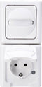 Kopp 130802000 BlueElectric Compleet Schakel-/stopcontact combinatie spatwaterdicht Arctisch-wit 1 stuks