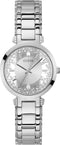 Guess Dames Horloge GW0470L1 Staal Quartz met Zilverkleurige Wijzerplaat en Zirkonia 39mm
