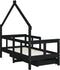 vidaXL - Kinderbedframe - met - lades - 70x140 - cm - massief - grenenhout - zwart