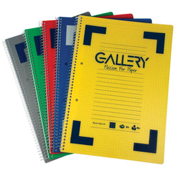 Gallery Traditional spiraalschrift ft A4, gelijnd, geassorteerde kleuren, 160 bladzijden 6 stuks