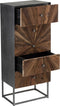 J-Line kast Shanil 5 laden - hout/ijzer - naturel/grijs