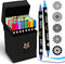 NAPI 48 Acrylstiften Dual Tip - Verfstiften voor Happy Stones - Inclusief 5 Mandala Sjablonen