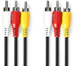 Nedis CVGP24300BK20 - AV-kabel RCA - 200cm - Geel Rood Wit