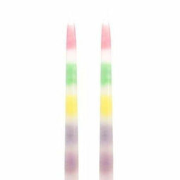 Bitten set van 2 regenboog druipkaarsen -Multi -Parafine