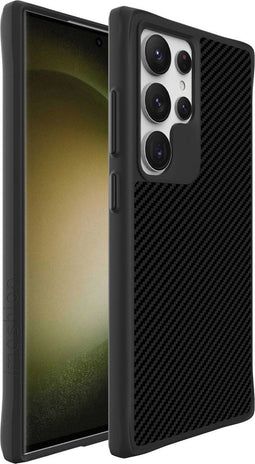 iMoshion Hoesje Geschikt voor Samsung Galaxy S24 Ultra Hoesje Shockproof - iMoshion Rugged Hybrid Carbon Case - zwart