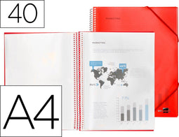 Liderpapel EC14, Project folder, A4, Rood, Elastische band, 310 mm, 250 mm