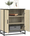 vidaXL - Dressoir - 68x35x76 - cm - bewerkt - hout - en - metaal - sonoma - eikenkleur
