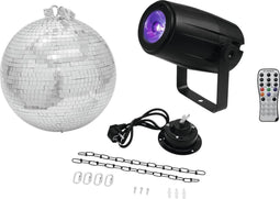 EUROLITE Discobal - Spiegelbol - Discobol 30cm with motor + LED PST-5 QCL Spot bk