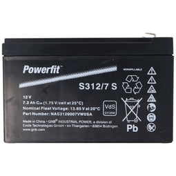 Exide Powerfit S312 / 7SR - PB loodaccu 12V 7200mAh - Faston 6.3 mm contacten - L151 x B65 x H98 mm (2.6kg)