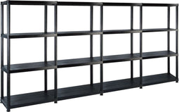 vidaXL - Opbergrek - 4-laags - 244x30,5x130 - cm - kunststof - zwart