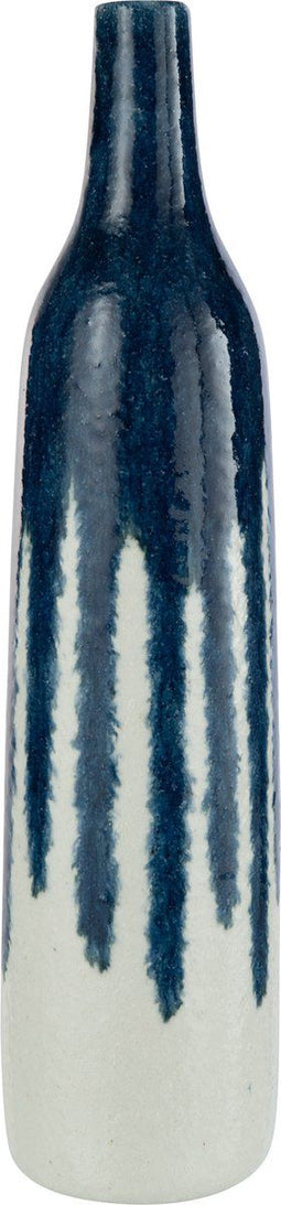 J-Line vaas Verf - keramiek - wit/blauw - large