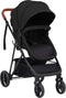 vidaXL - Kinderwagen - 3-in-1 - staal - antracietkleurig - en - zwart