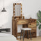 vidaXL - Kaptafel - met - LED-verlichting - - - Oud - Hout - - - 50x41x140 - cm
