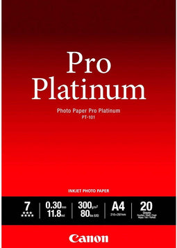 Canon PT-101 - Pro Platinum Fotopapier - 300 g/m² - A4 - Hoogglans - (20 vellen)