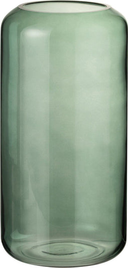 J-Line Vaas Rond Hoog Groen Glas Small - Bloemenvaas 32.00 cm hoog