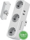 Travelhawk Verdeelstekker - 3 Voudig - 3 AC-aansluitingen 2 USB-poorten - Wit