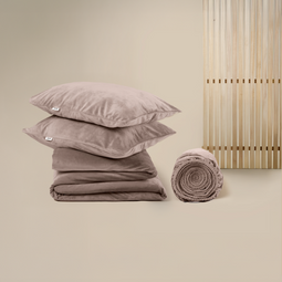 Sjumo Dekbedovertrekset - 240x220 cm - Taupe - Comfortabel en stijlvol