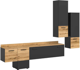 Furnilux Goal - Woonkamercombinatie - Inclusief lichtgrijs - Bruin - 37x247x196cm