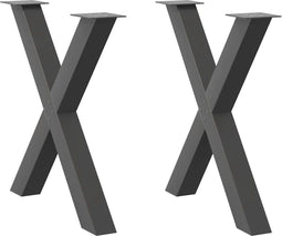 vidaXL - Eettafelpoten - 2 - st - X-vormig - 80x(72-73) - cm - staal - antraciet