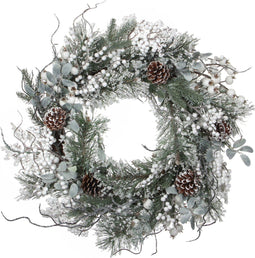House of Seasons Hardy Kerstkrans - Ø50 cm - Dennentakjes met decoratie - Groen