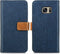 iMoshion Hoesje Geschikt voor Samsung Galaxy S7 Hoesje Met Pasjeshouder - iMoshion Luxe Canvas Bookcase - Donkerblauw