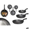 Pannenset Kinvara 1 Zwart Aluminium Bakeliet 20 x 4 cm 28 x 5 cm 24 x 4,5 cm (6 Stuks)