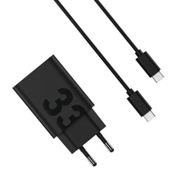 Motorola Turbopower 33W - Oplader met USB-A en USB-C kabel - Zwart