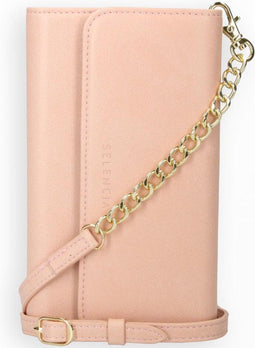 Selencia Hoesje Met Pasjeshouder Geschikt voor iPhone 12 Pro / 12 - Selencia Eny Uitneembare Vegan Lederen Clutch - Roze