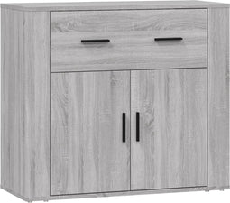 vidaXL - Dressoir - 80x33x70 - cm - bewerkt - hout - grijs - sonoma - eikenkleurig