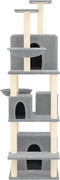 vidaXL - Kattenmeubel - met - sisal - krabpalen - 180 - cm - lichtgrijs