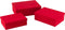 J-Line doos Rechthoekig - fluweel/papier - rood - 3 stuks