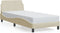 vidaXL - Bedframe - met - hoofdeinde - zonder - matras - 90x200 - cm - stof - crème