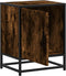 vidaXL - Nachtkastje - 40x31x50 - cm - bewerkt - hout - en - metaal - gerookt - eiken