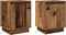 vidaXL - Nachtkastjes - met - LED-lampen - - - 2 - stuks - Oud - Hout - 39x34,5x50 - cm