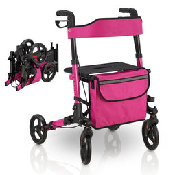 Juskys Aluminium Rollator Vital - Opvouwbaar - Zitting - 63 x 68 x 80-94 cm - Lila