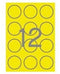 Adhesives/Labels Apli Circular Yellow A4 ø 60 mm 20 Sheets